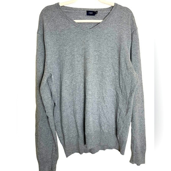 J. Crew Men’s Large Sweater Wool Blend V-Neck Harbor Gray - Picture 1 of 6